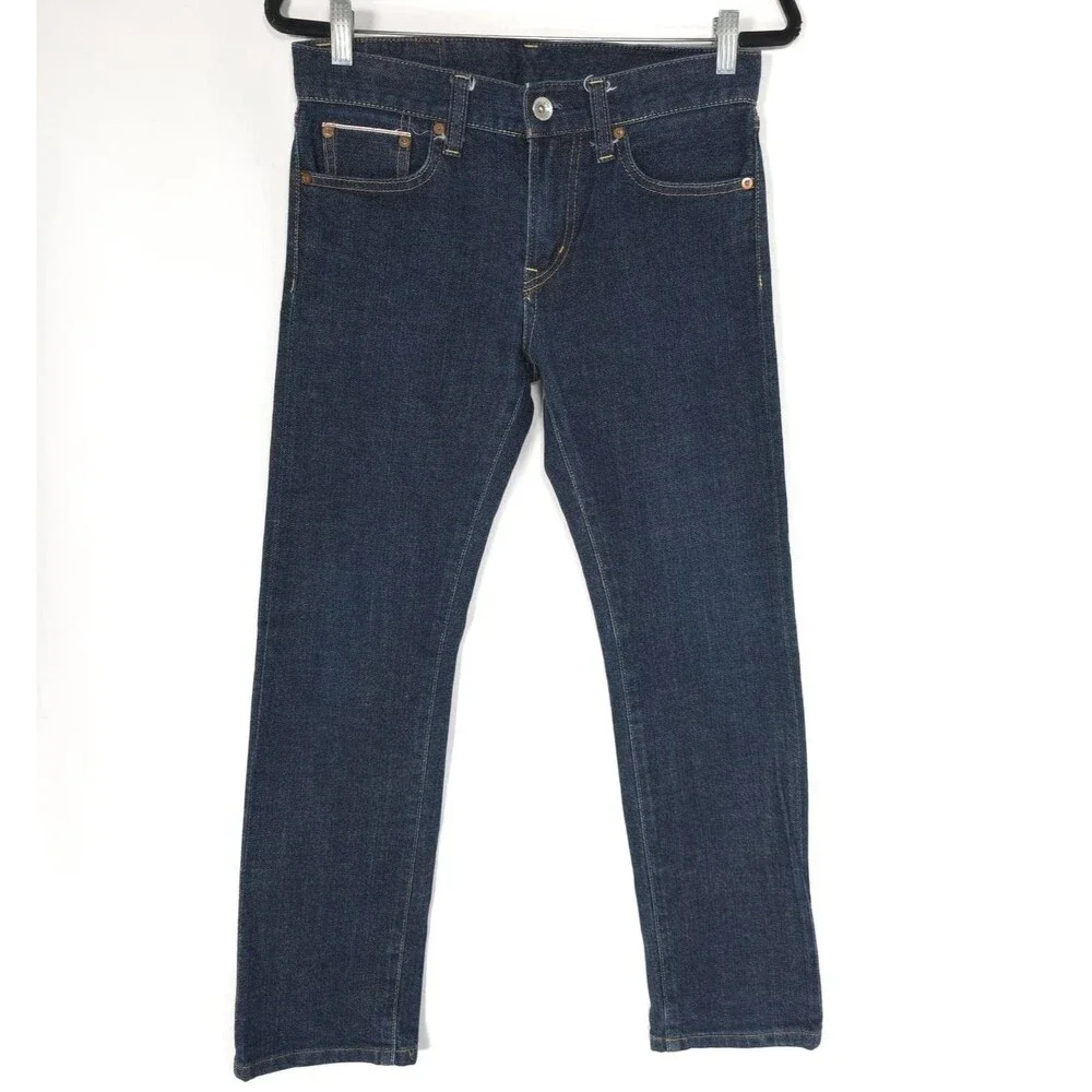 UNIQLO UJ Mens Slim Fit‎ Stretch Selvedge Jeans 30 Dark Wash